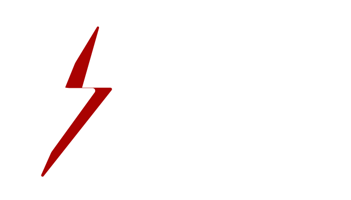 Rayo rojo sobre fondo blanco.