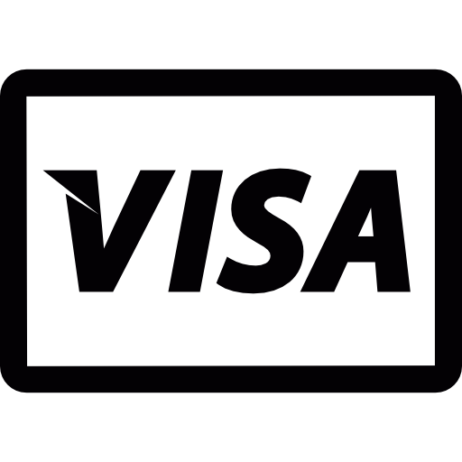 Ein Visa-Logo in einem Quadrat auf weißem Hintergrund.