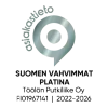 Ostakastieto badge with text “Suomen Vahvimmat Platina” for Töölön Putkiliike Oy, 2022–2026