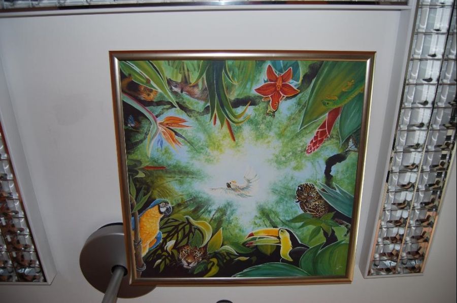 Dschungelgemälde in der Praxis Hein