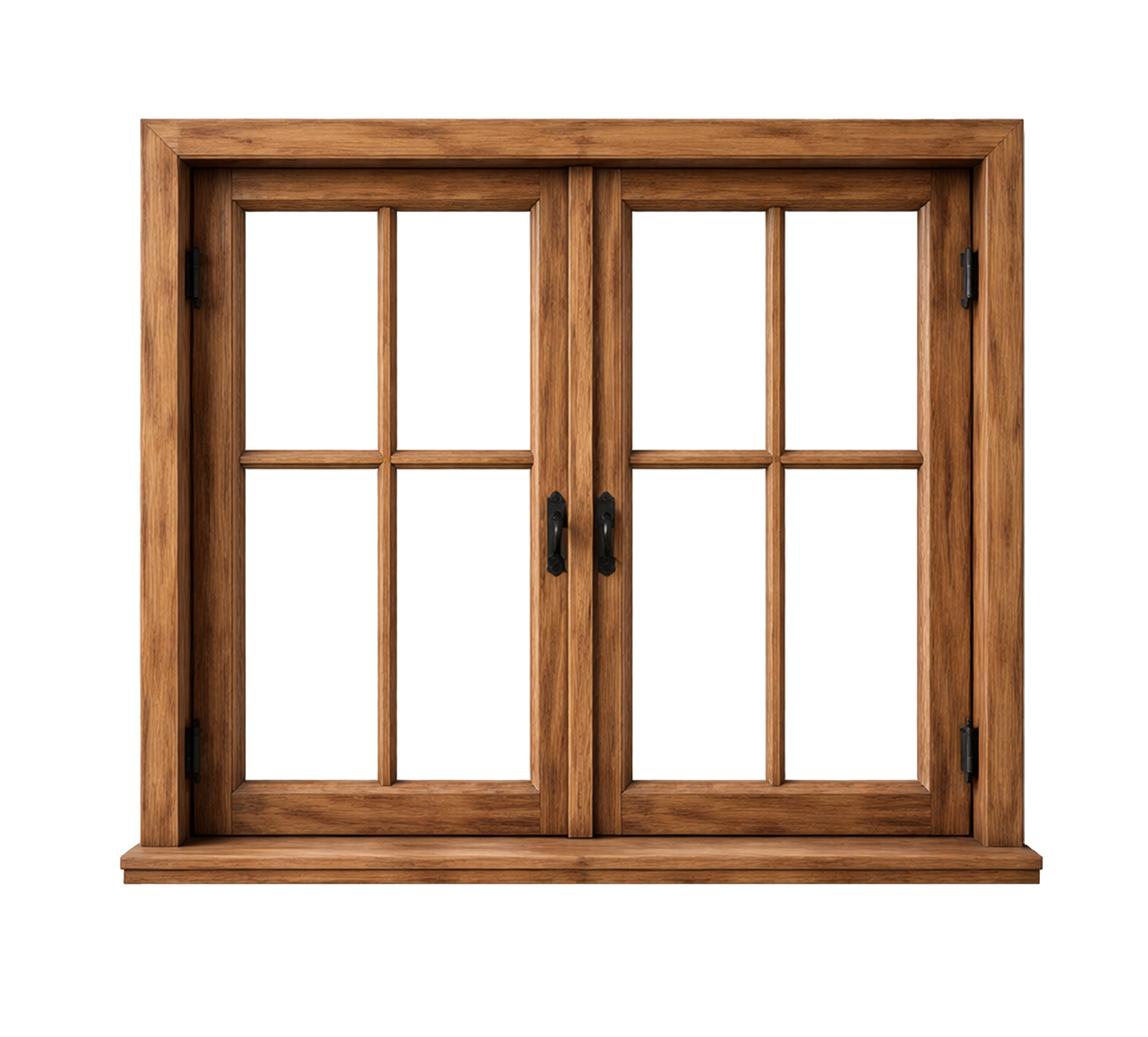 Fenêtre à guillotine en bois, à double vitrage.