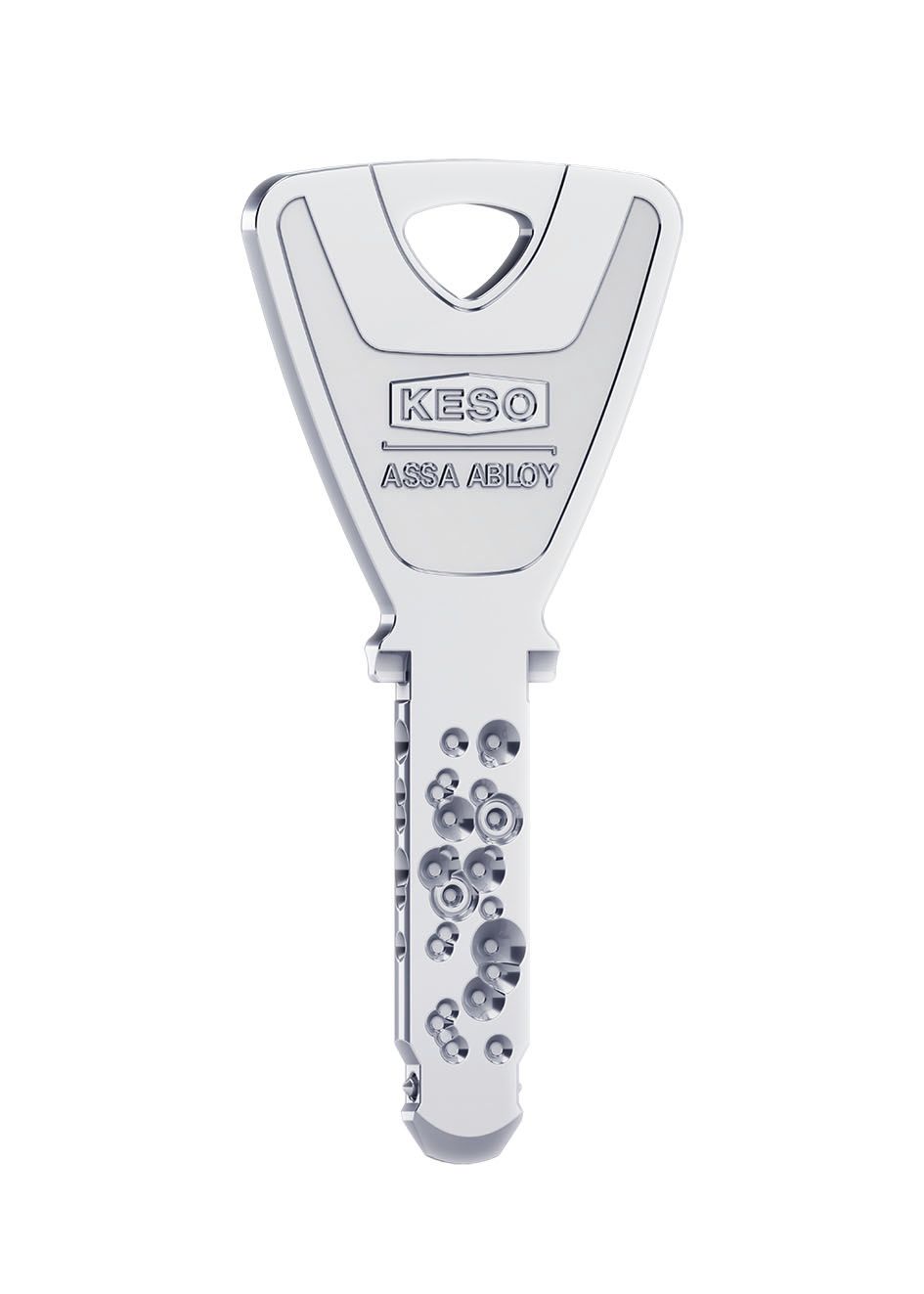 Eine Nahaufnahme eines Schlüssels auf einem weißen Hintergrund.