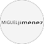 Un círculo blanco con la palabra miguel escrita dentro de él.