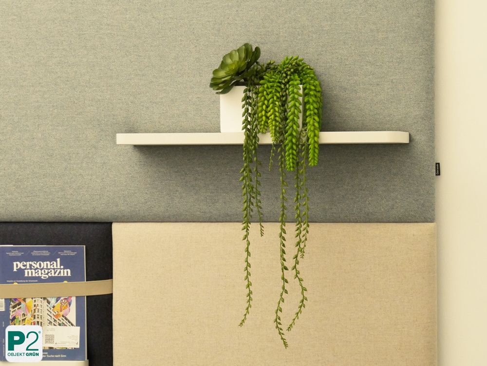 Modernes Wandregal mit einer schönen Pflanze.