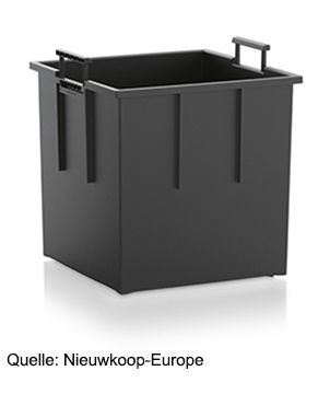 Praktische schwarze Lagerbox für vielseitige Verwendung.