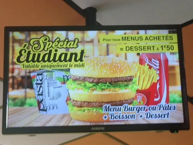 Menu étudiant