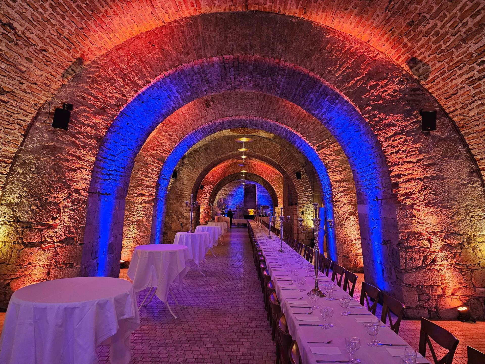 Veranstaltung im Gewölbe von Schloss Erbach