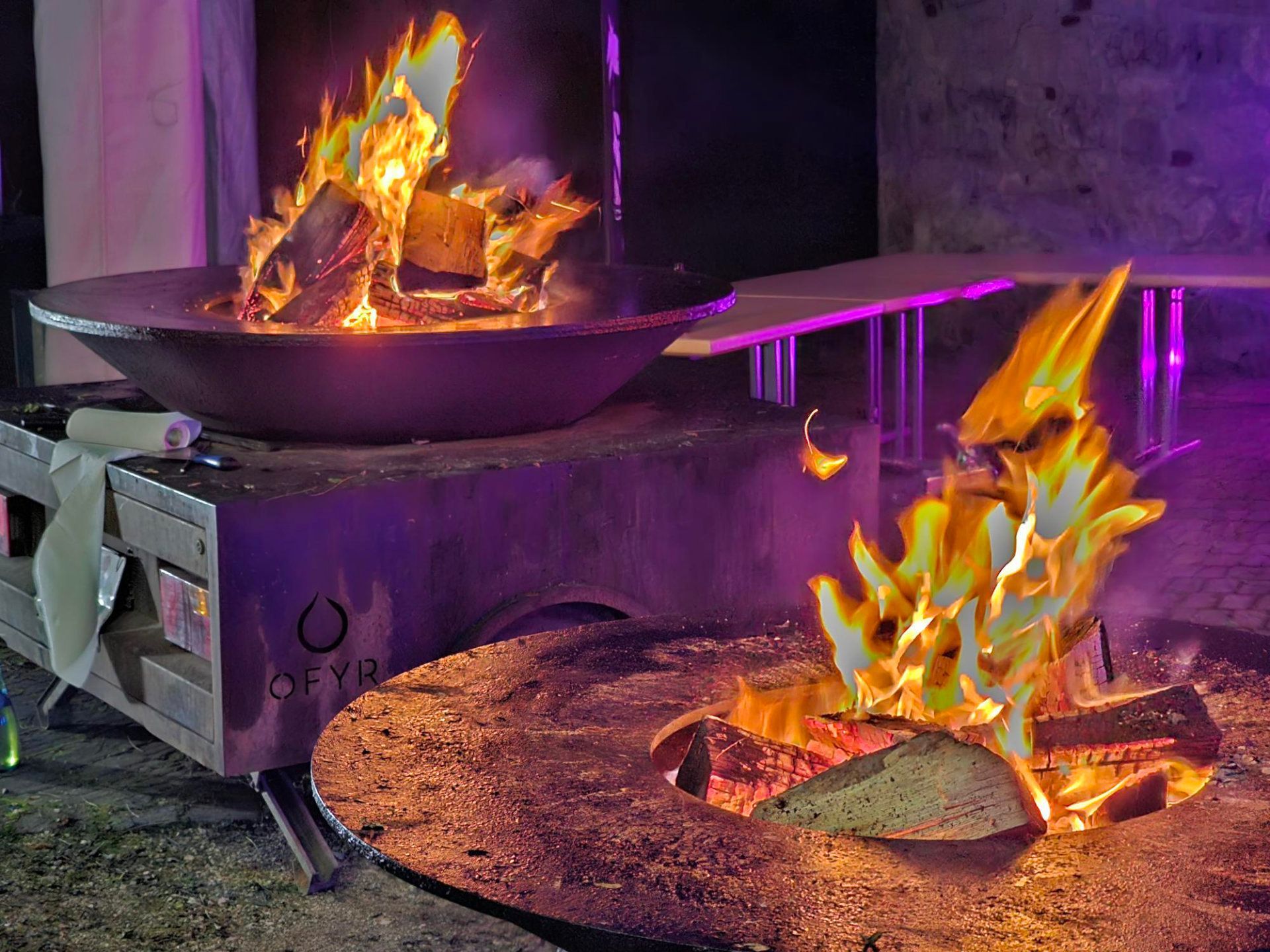 Feuerschalen im Schloss Erbach