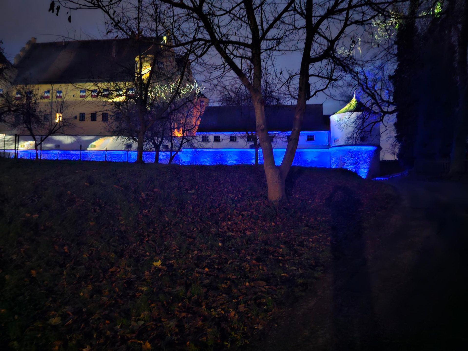 Außenbeleuchtung des Schloss Erbachs