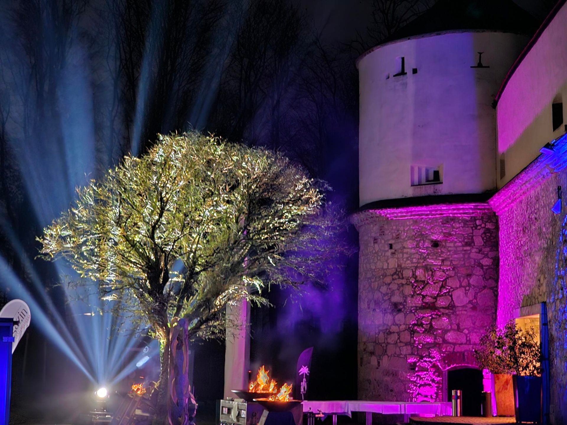 Außenbeleuchtung des Schloss Erbachs