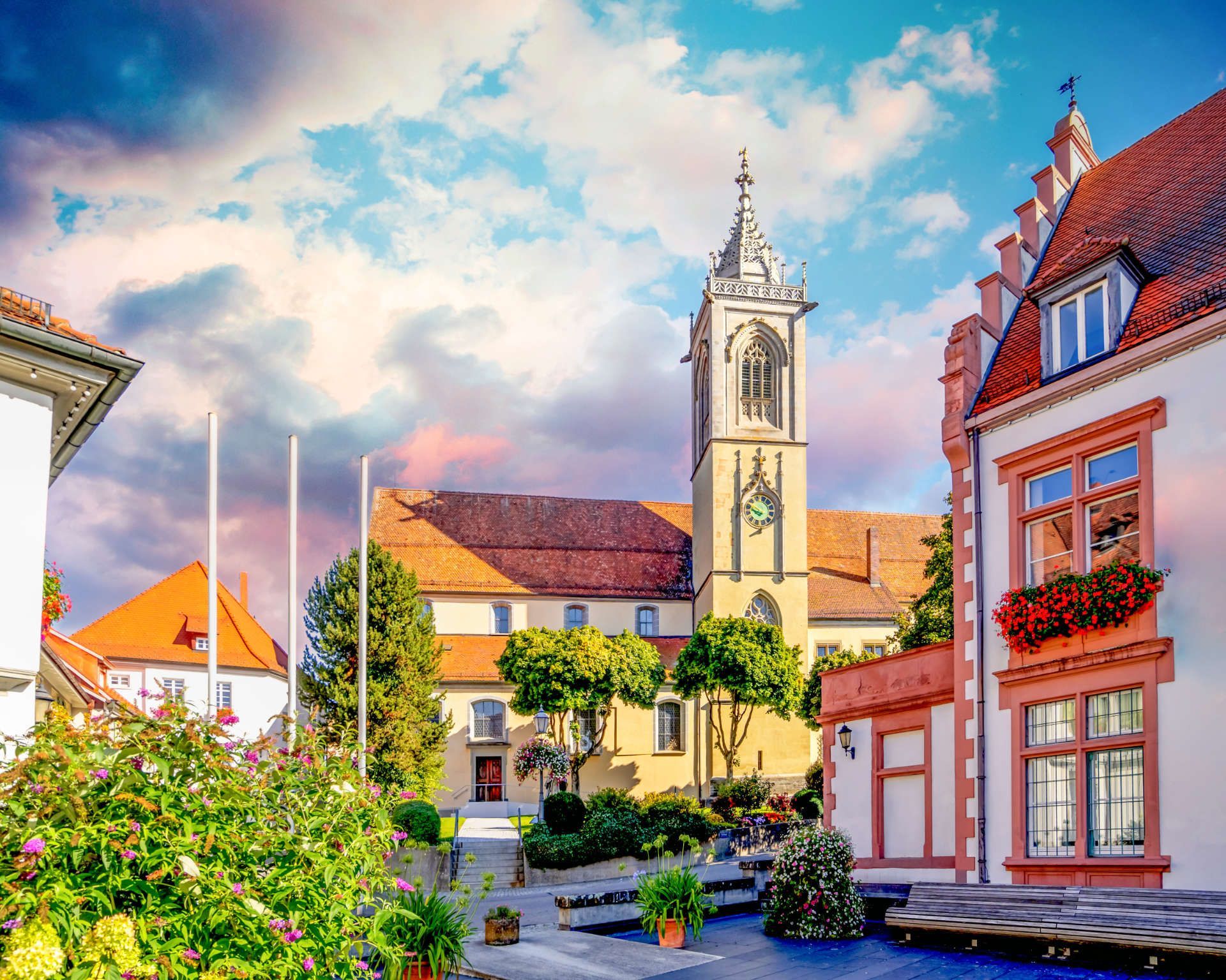 Aufbau in einem Stadion für eine Sportveranstaltung
