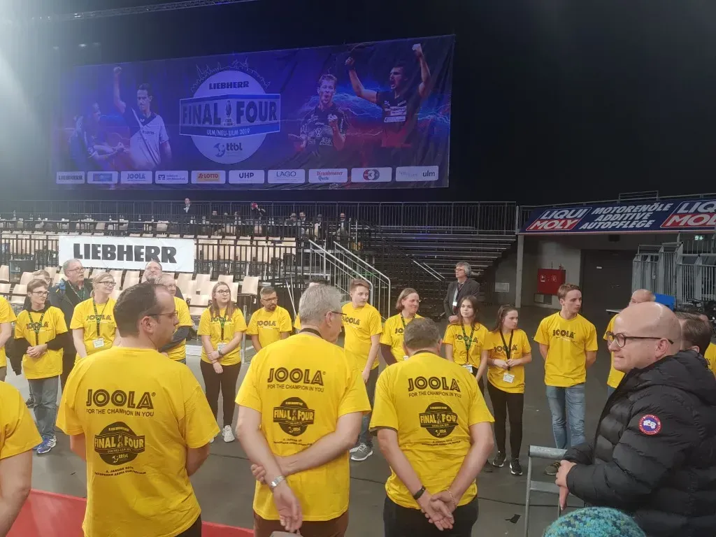 Aufbau der Veranstaltung der 1. Tischtennis Bundesliga und Pokalfinale mit Livestream