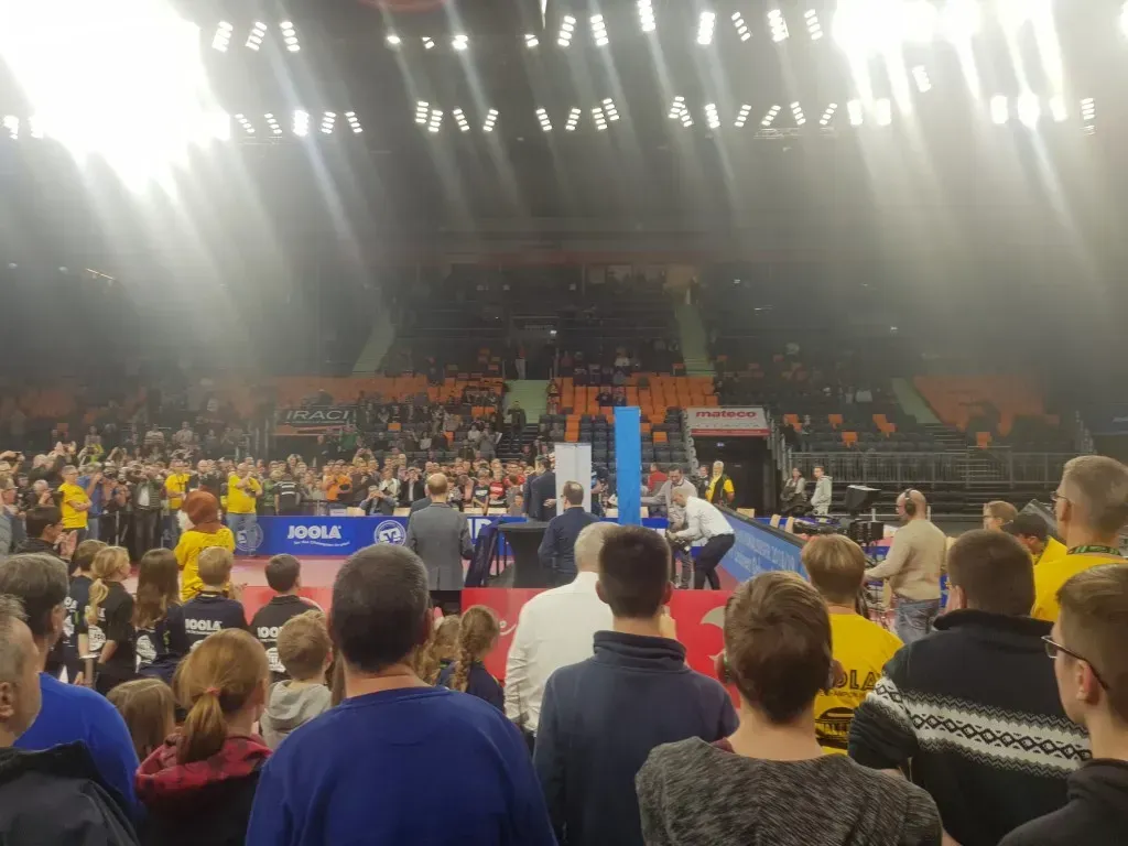 Aufbau der Veranstaltung der 1. Tischtennis Bundesliga und Pokalfinale mit Livestream