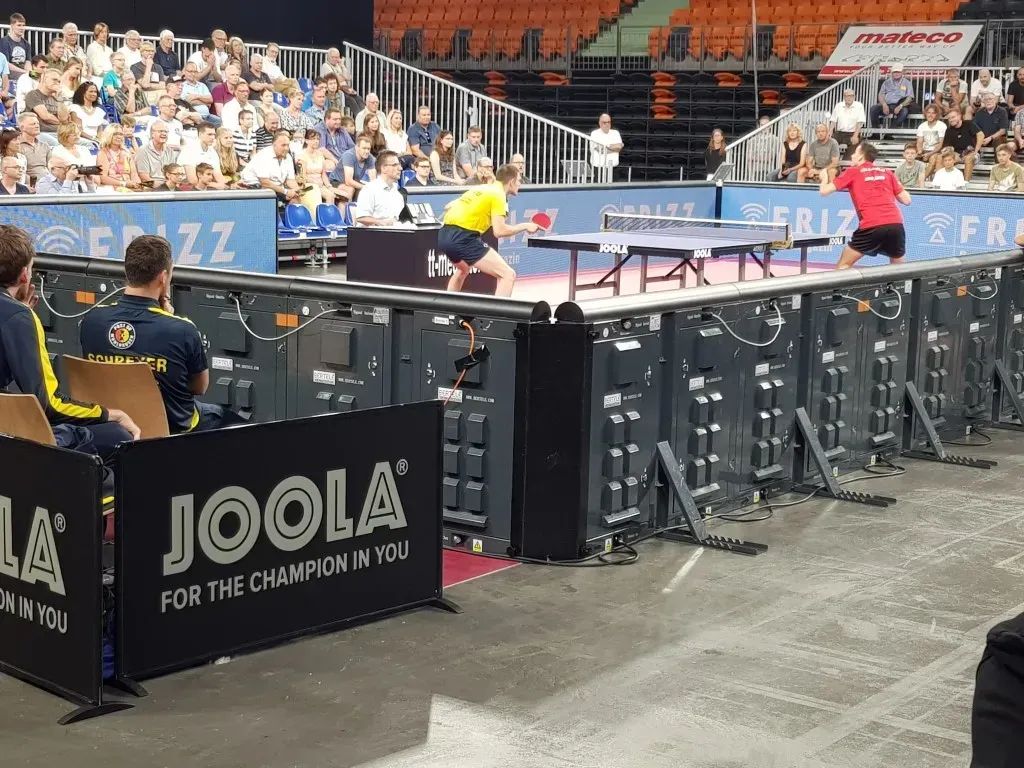 Aufbau der Veranstaltung der 1. Tischtennis Bundesliga und Pokalfinale mit Livestream