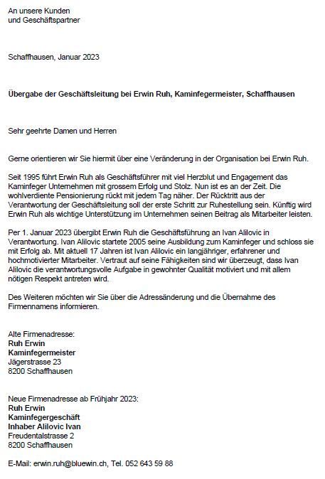 Kaminfegergeschäft Erwin Ruh