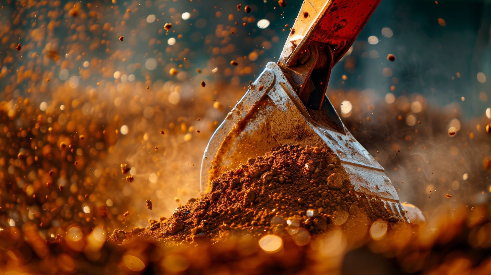 Une excavatrice qui creuse dans le sol