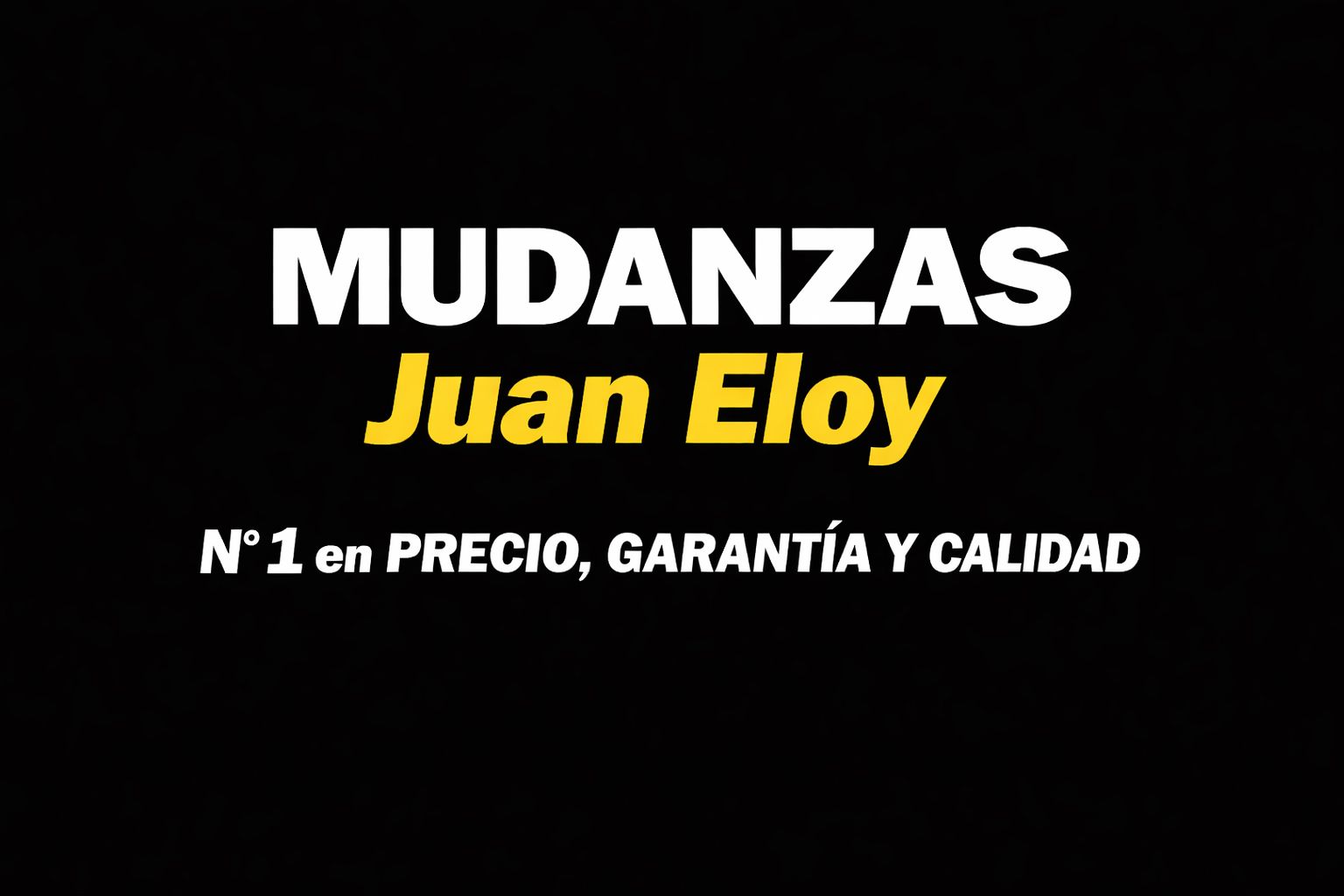 Un logotipo para mudanzas juan eloy con fondo negro.