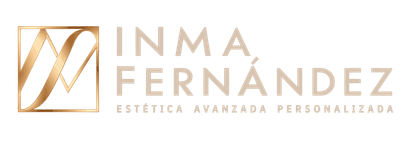 Logo de Inma Fernández en tonos dorado y beige con el texto “Estética Avanzada Personalizada”