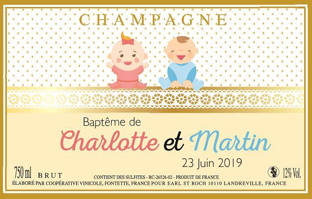 Étiquette pour baptême