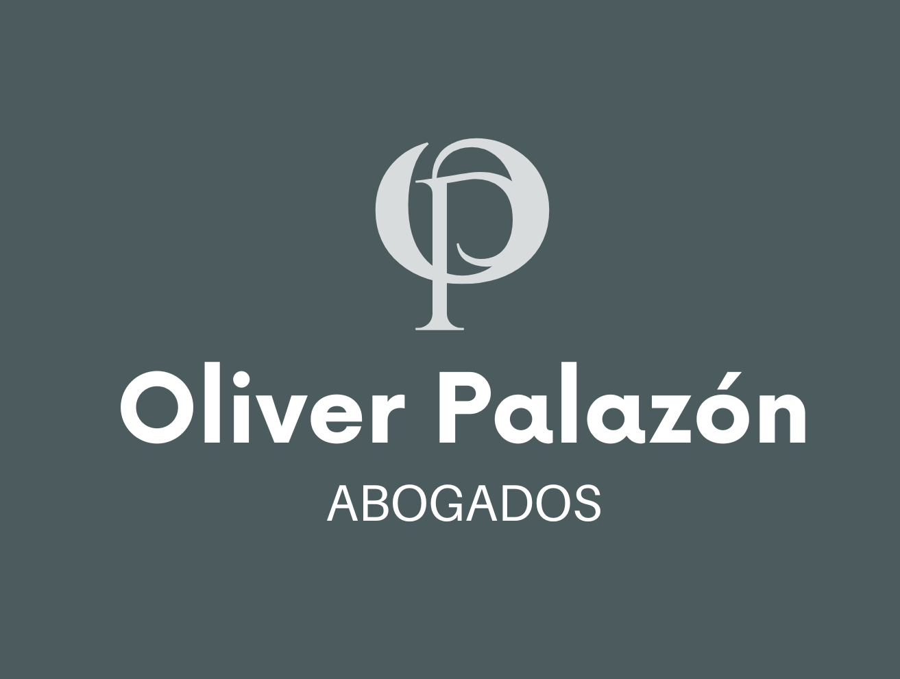 Logotipo de Oliver Palaz&oacute;n Abogados que presenta un monograma "OP" 