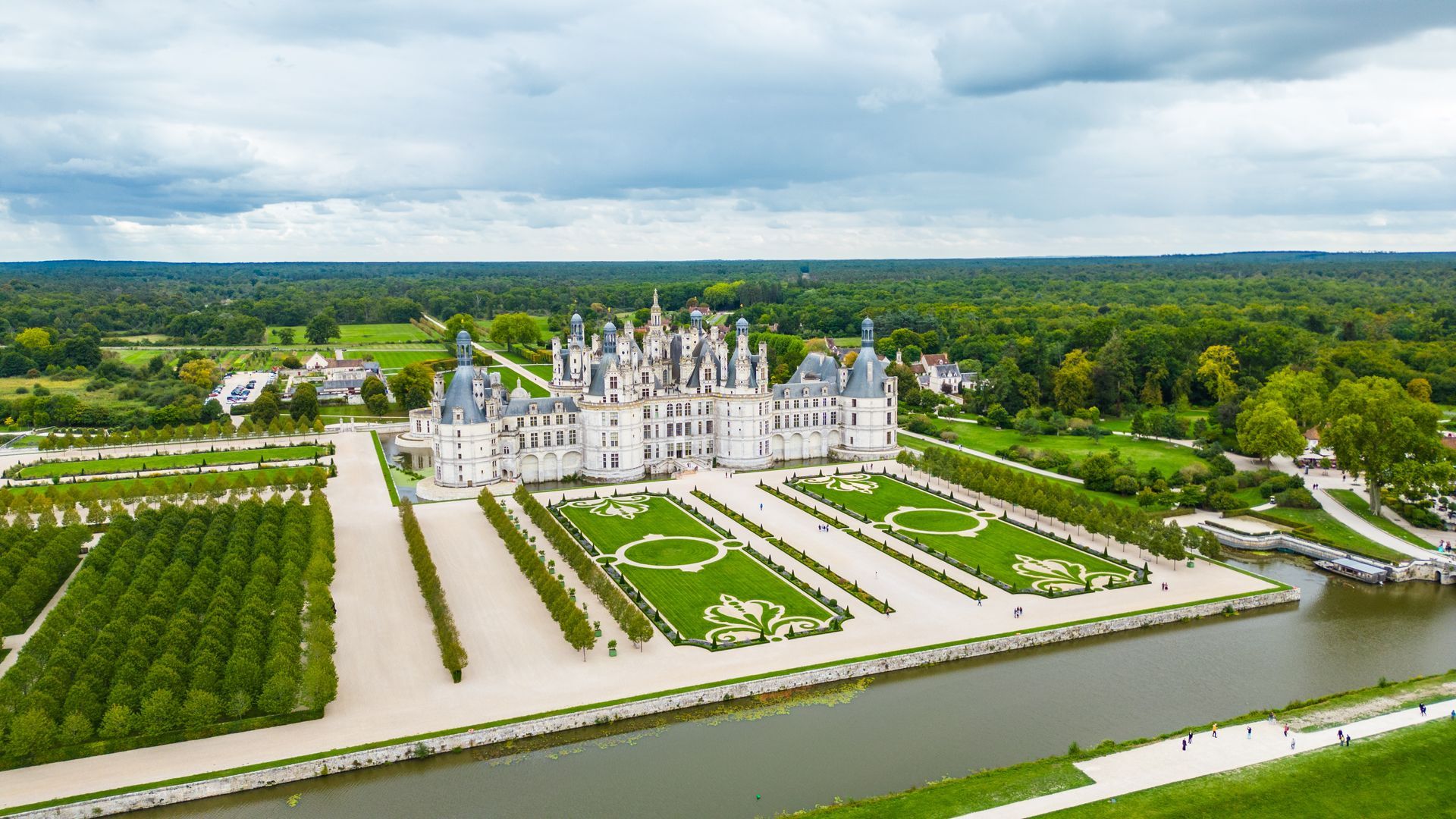 Vue aérienne du Château de Chambord.