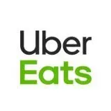 Logotipo de Uber Eats en negro y verde sobre fondo blanco.