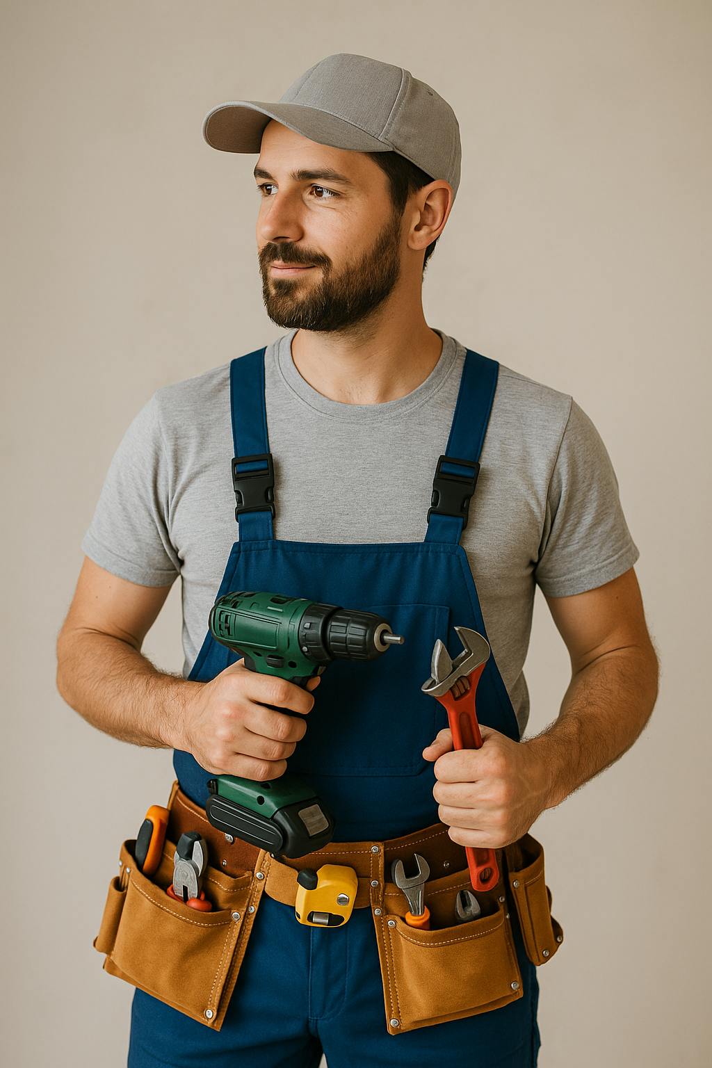Un hombre está arreglando una puerta con un taladro.