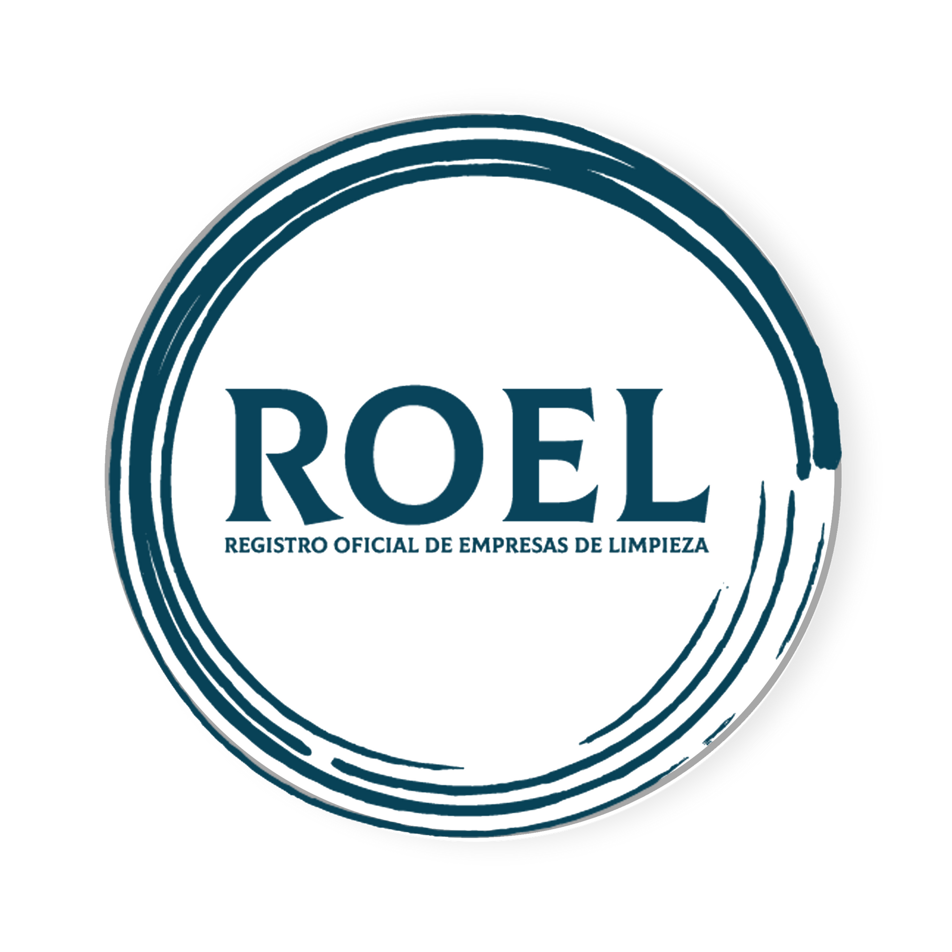 El logotipo de Roel es un círculo azul con la palabra Roel en él.
