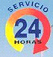 Un cartel que dice servicio 24 horas.