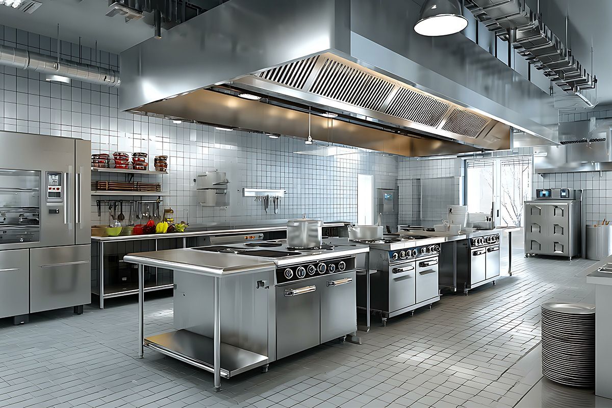 Person richtet Teller an