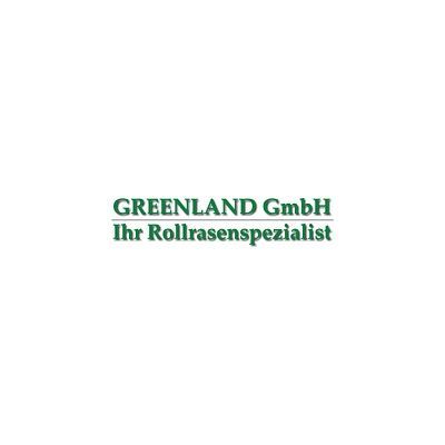 Logo der Greenland GmbH, einem Rollrasen-Spezialisten, in dunkelgrüner Schrift auf weissem Grund.