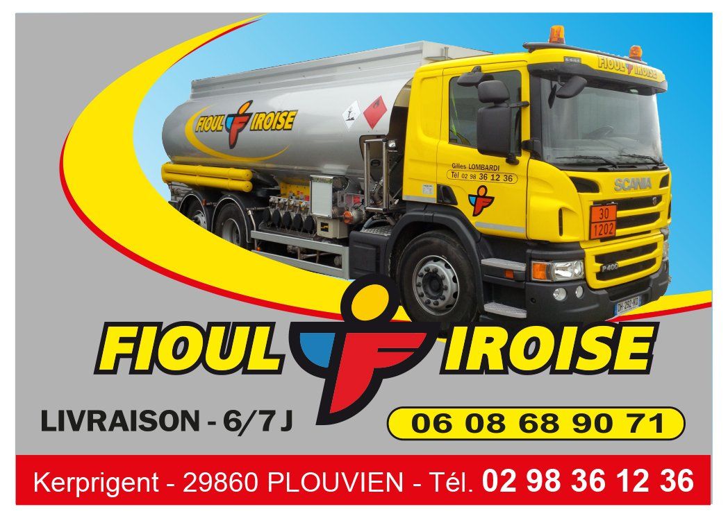 Autocollant Fioul Iroise Ravitaillement en raffinerie