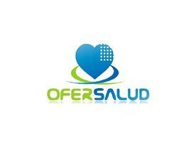 Logotipo: corazón azul con diseño pixelado, texto “OFERSALUD”, arcos verde/azul.