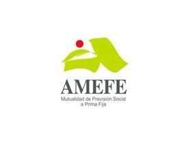 AMEFE logo: Green abstract design with a red dot, text 