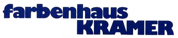 Ein blau-weißes Logo für Farbenhaus Kramer