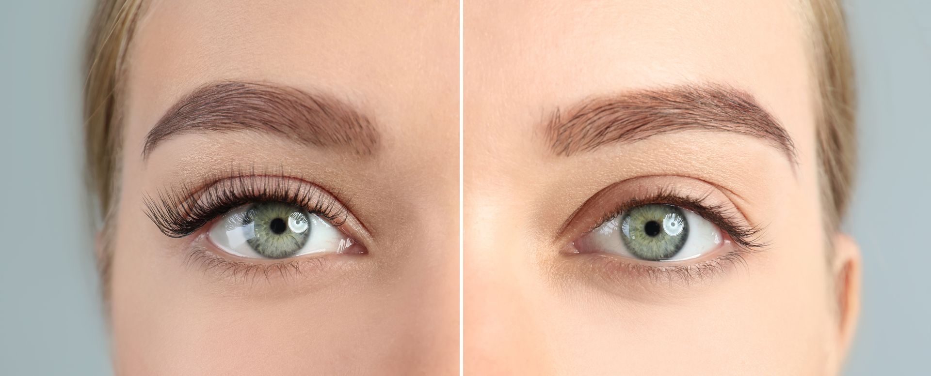 photo avant après réhaussement et teinture des cils