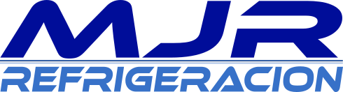 Un logotipo azul y blanco para mjr refrigeración