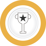 Icône de médaille d'or avec un trophée et une étoile au centre