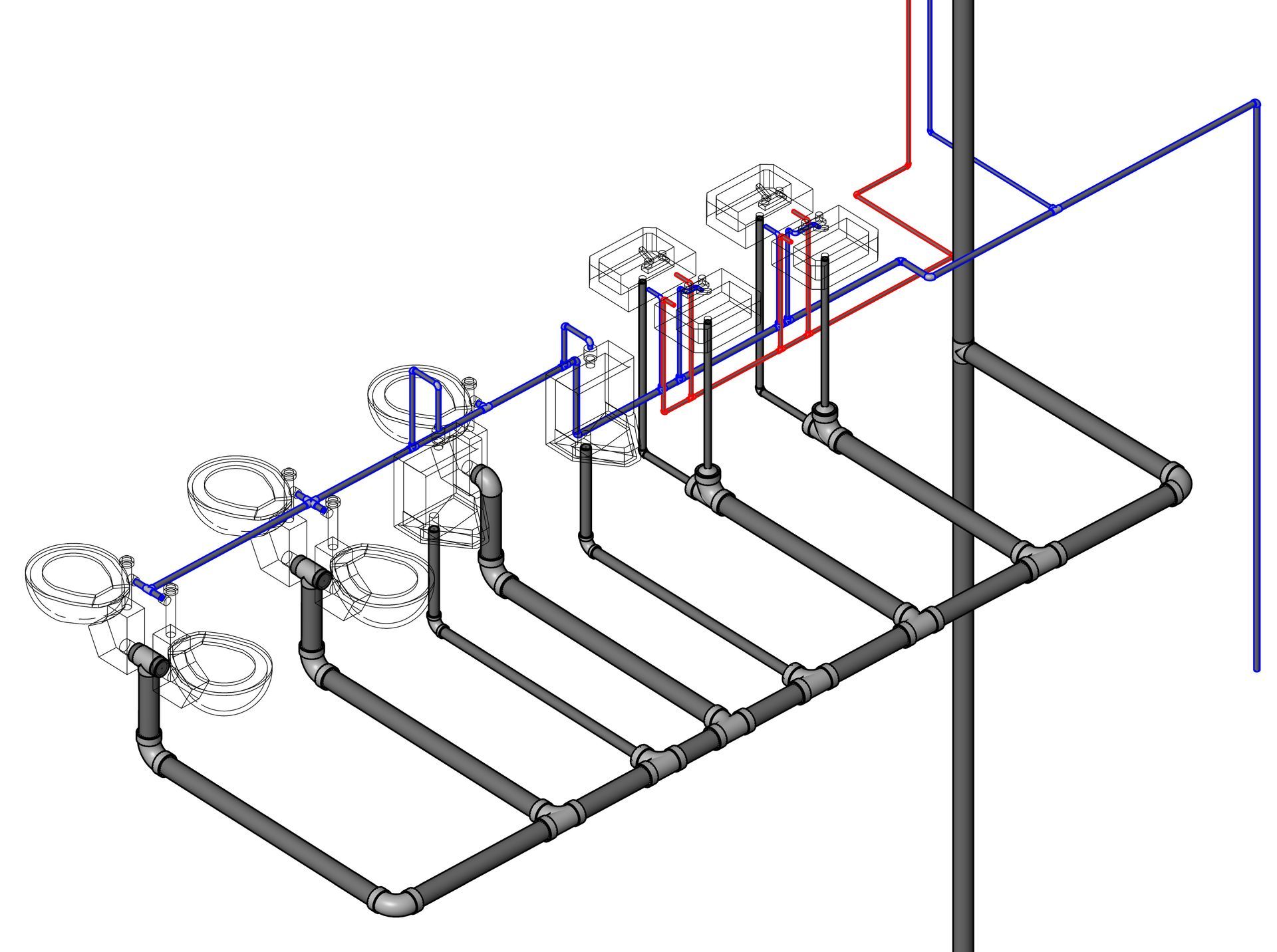 Plan 3D installation hydraulique