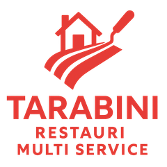 Logo di Orange Tarabini Restauri Multi Service con icona di casa e rullo da pittura