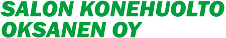 Green italic text logo reading &ldquo;SALON KONEHUOLTO OKSANEN OY&rdquo;