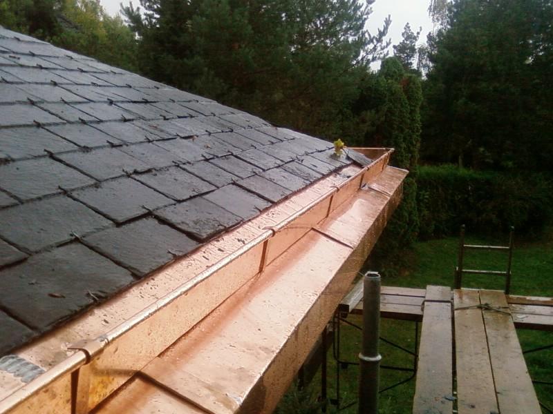 Gouttières en cuivre