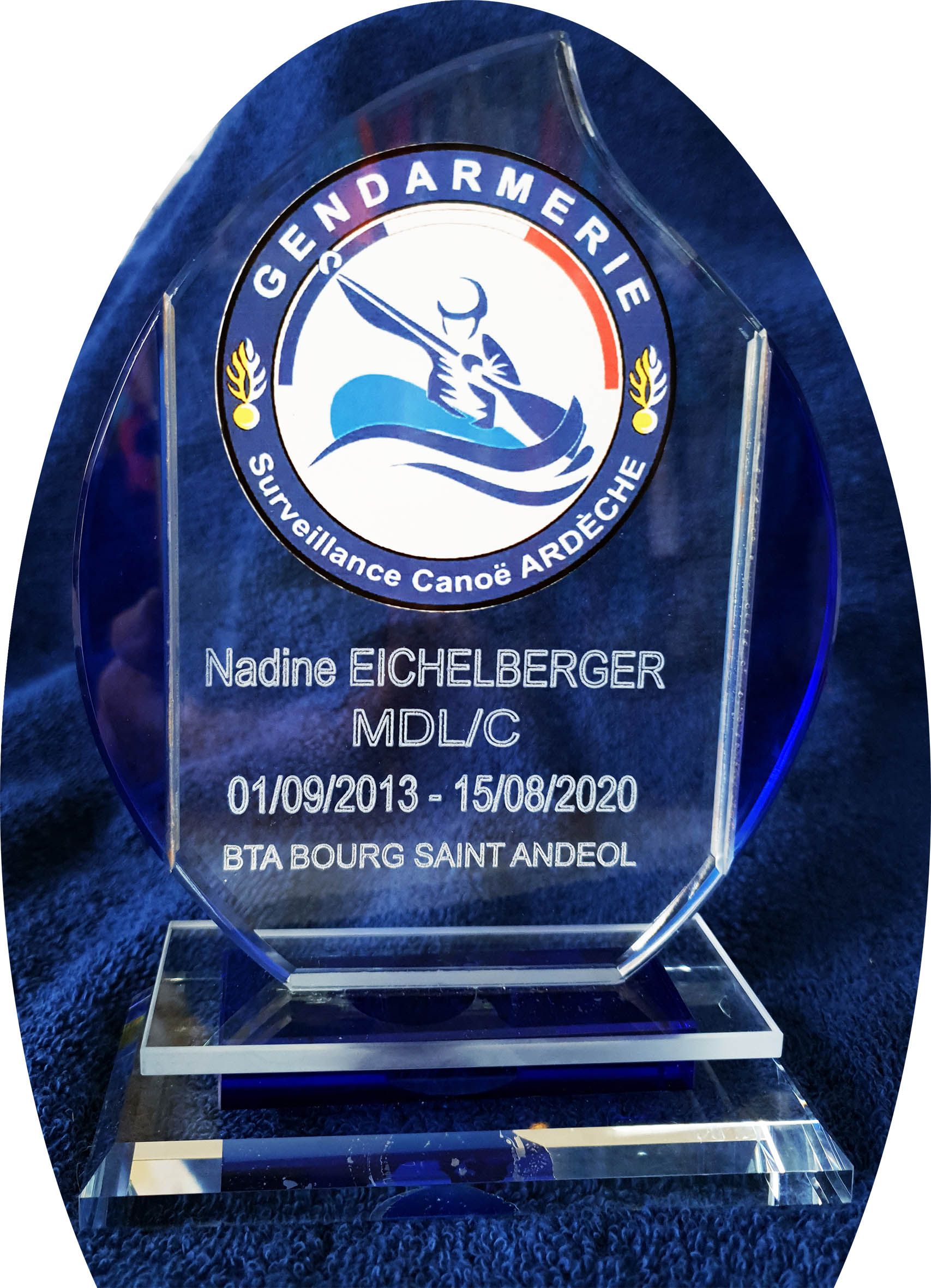 Trophée de gendarmerie.