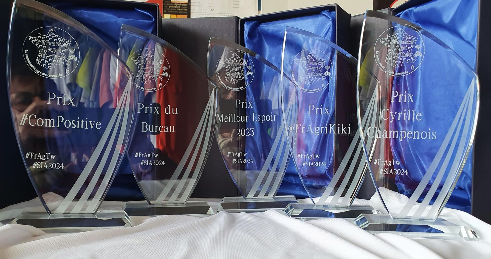 Trophée en verre gravé