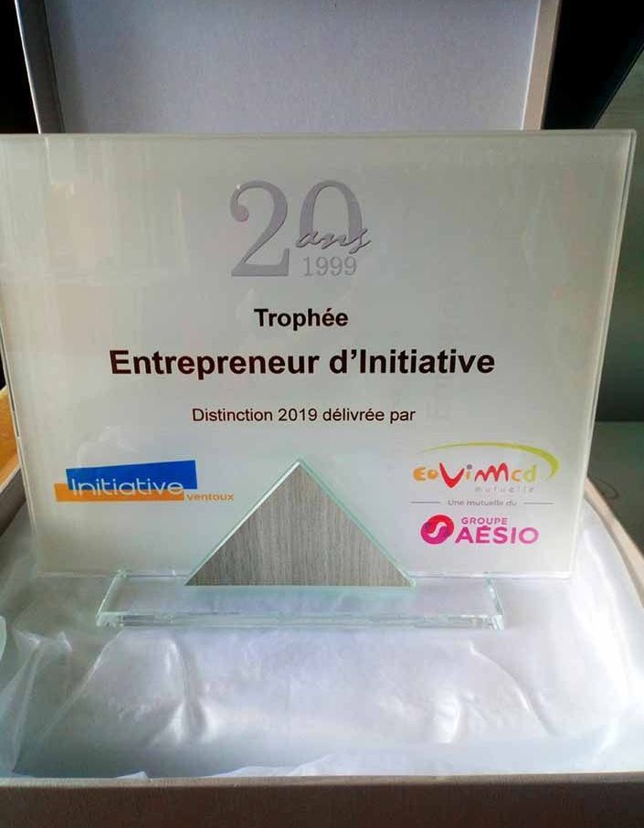 Trophéé en verre imprimé