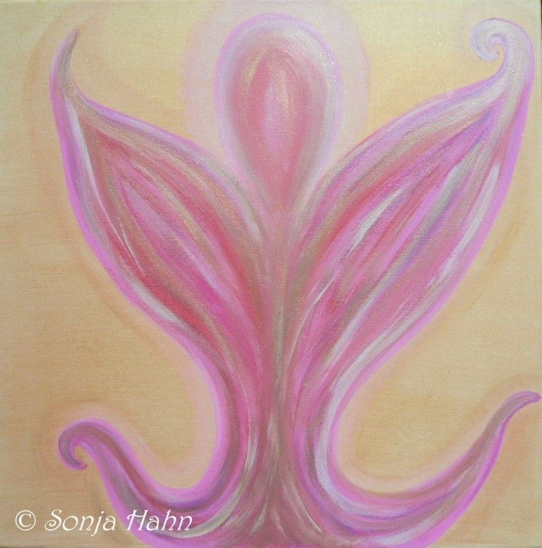 Ein Gemälde einer rosa Blume von Sonja Hahn