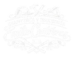 Logo for "Carpinteria y Ebanister&iacute;a Emilio Contreras" with woodworking tools.