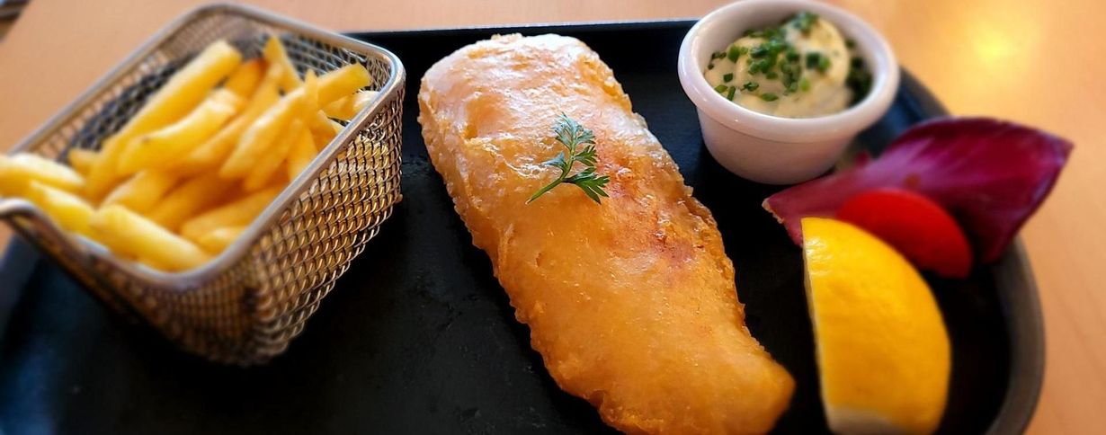 Fish and chips avec sauce