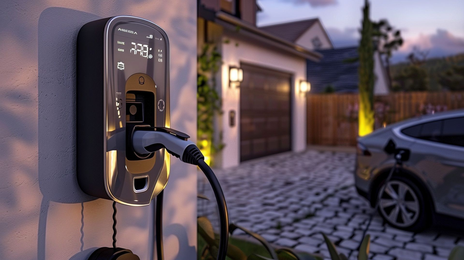 Borne de recharge pour véhicule électrique installée chez un particulier