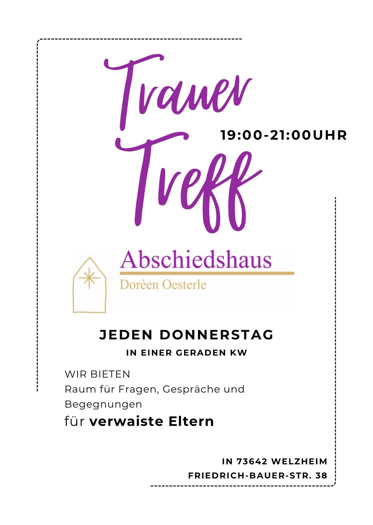 Einladung Trauer Treff Donnerstag